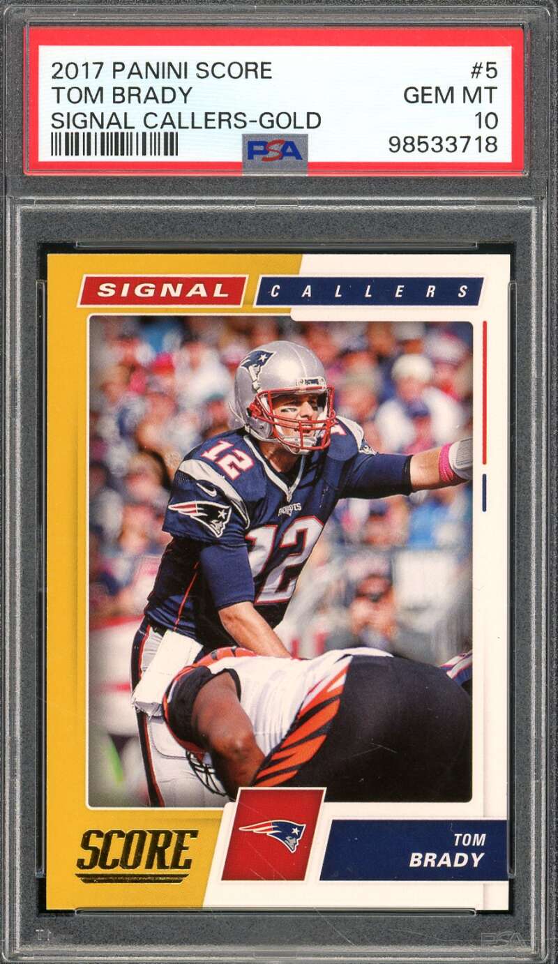 Tom Brady Card 2017 Panini Score Signal Callers Gold #5 (pop 1) PSA 10 Image 1