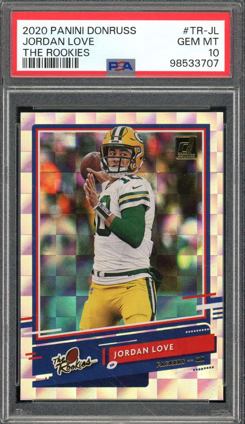 Jordan Love Rookie Card 2020 Panini Donruss #TR-JL PSA 10 Image 1