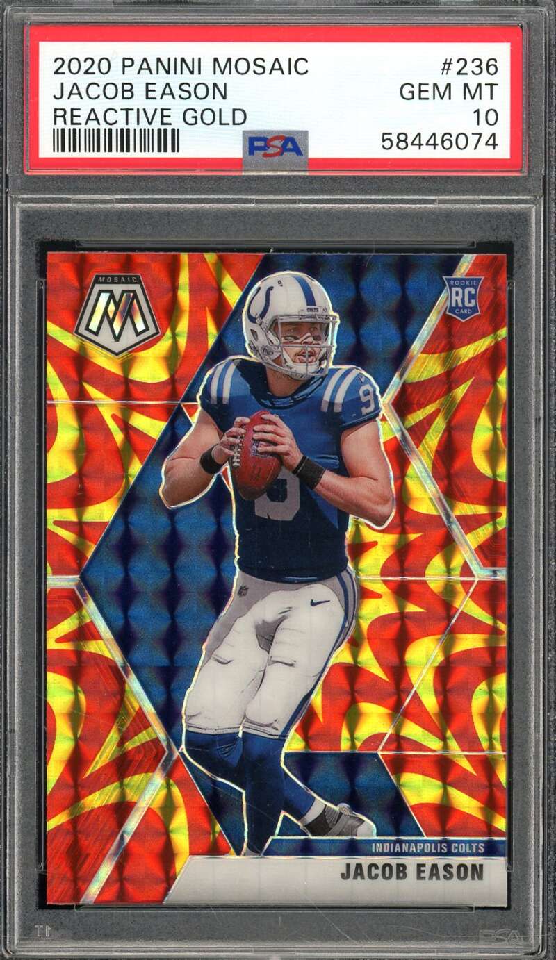 Jacob Eason Rookie Card 2020 Panini Mosaic #236 PSA 10 Image 1