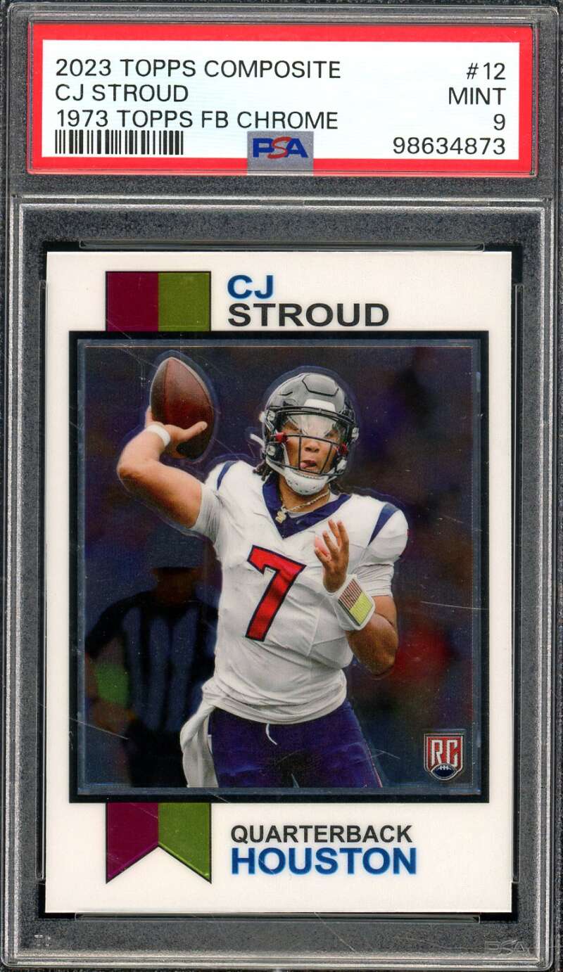 C.J. Stroud Rookie Card 2023 Topps Composite 1973 Topps FB Chrome #12 PSA 9 Image 1