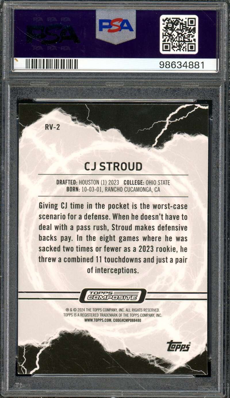 C.J. Stroud Rookie Card 2023 Topps Composite Resurgence Voltaic #RV2 PSA 9 Image 2