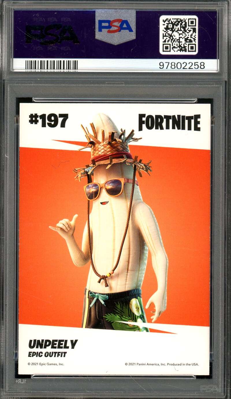 Unpeely Card 2021 Panini Fortnite USA Holofoil #197 PSA 9 Image 2