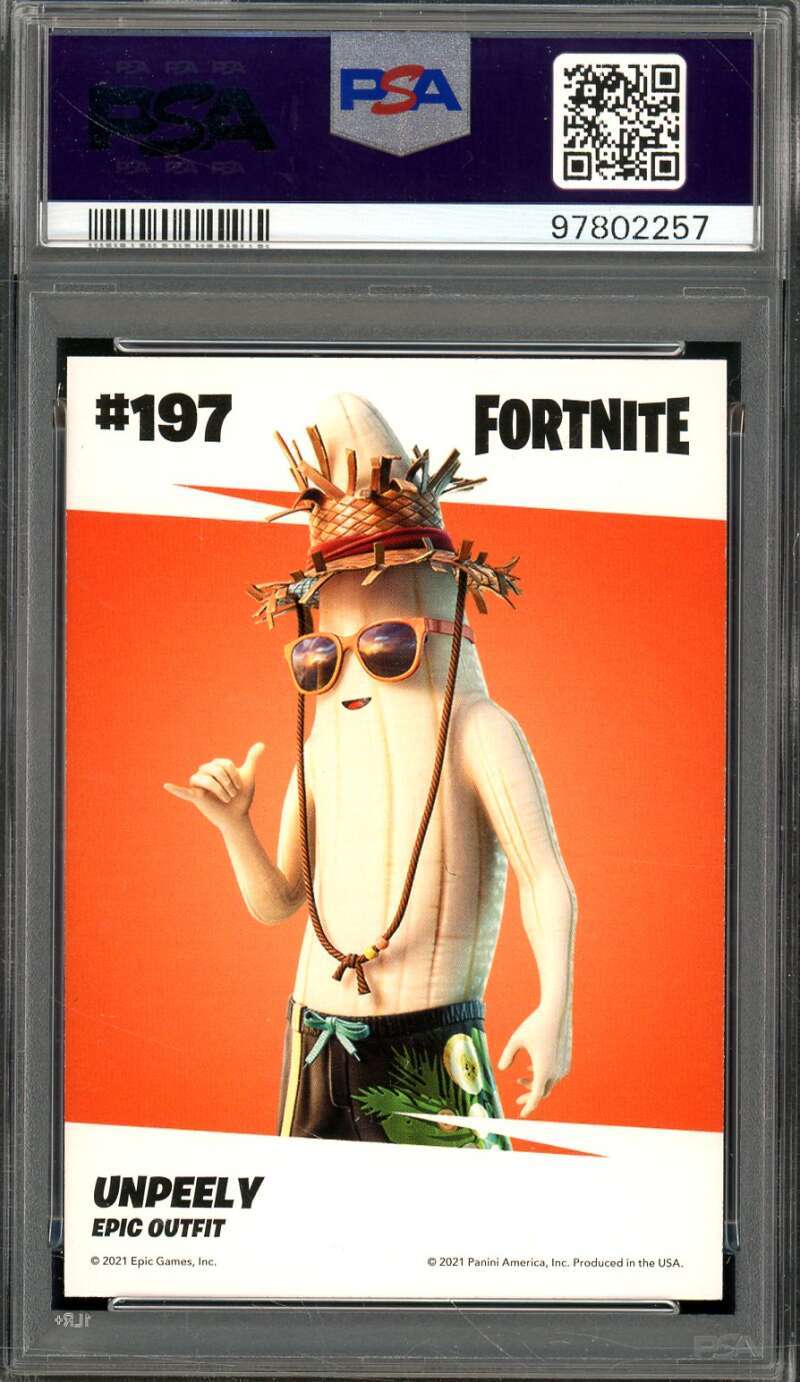 Unpeely Card 2021 Panini Fortnite USA Holofoil #197 PSA 10 Image 2