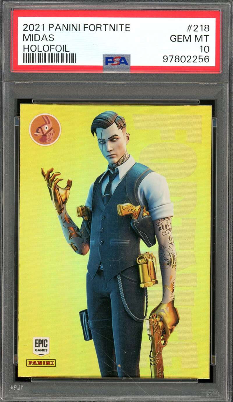 Midas Card 2021 Panini Fortnite USA Holofoil #218 PSA 10 Image 1