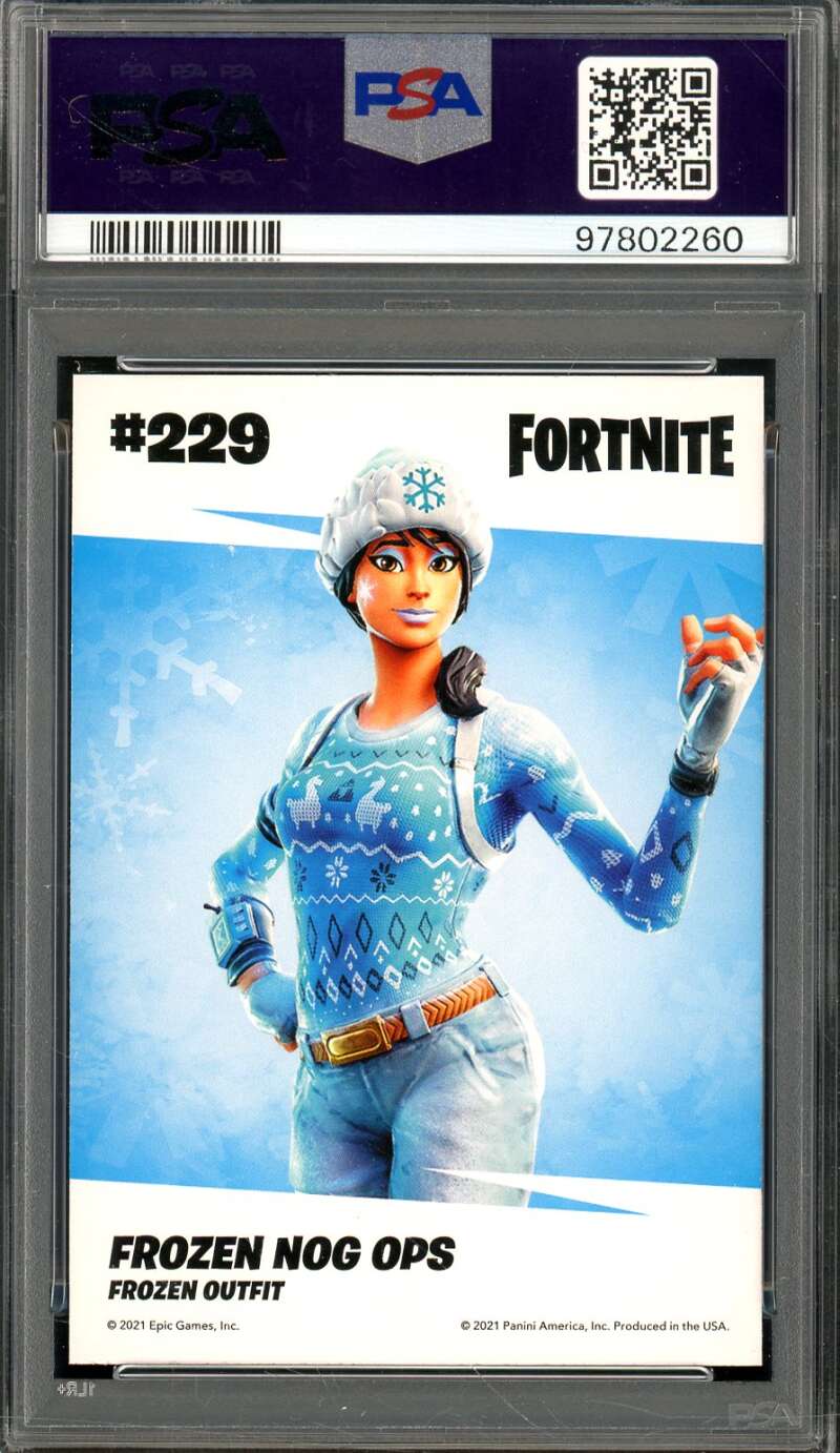 Frozen Nog Ops Card 2021 Panini Fortnite USA Holofoil #229 PSA 10 Image 2