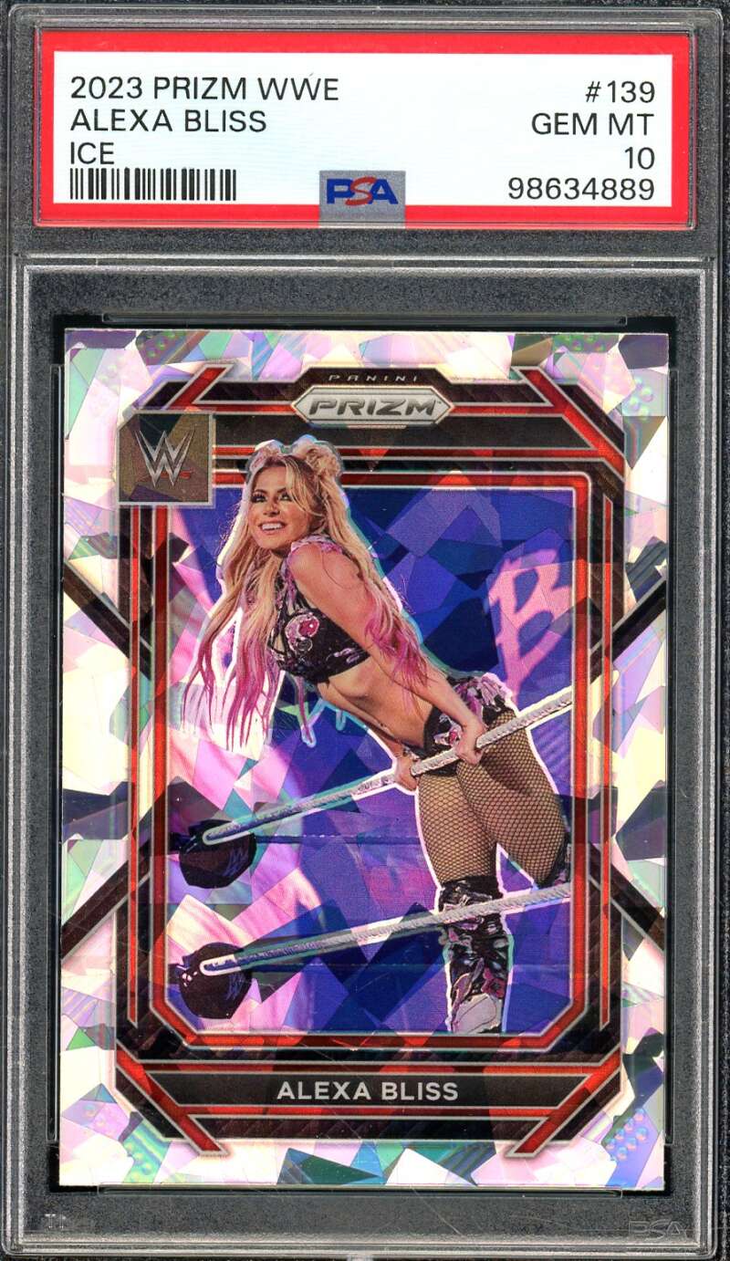 Alexa Bliss Card 2023 Prizm WWE Ice (pop 5) #139 PSA 10 Image 1