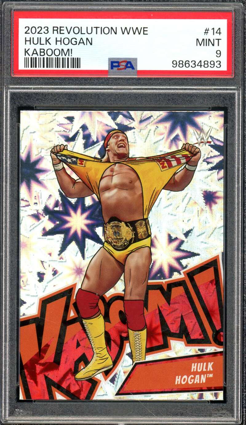 Hulk Hogan Card 2023 Revolution WWE Kaboom #14 PSA 9 Image 1