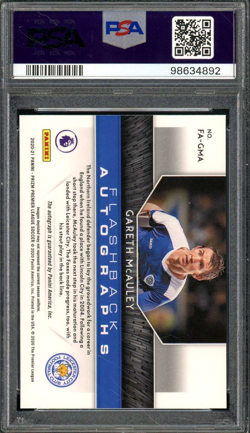 Gareth McAuley 2020-21 Panini Prizm Flashback Autographs (pop 1) #Fagma PSA 10 Image 2