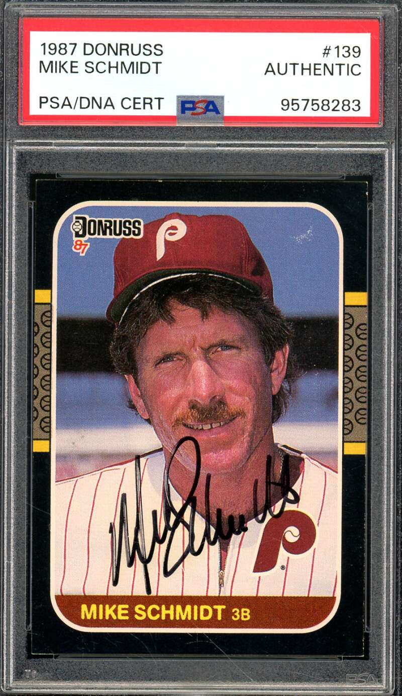 Mike Schmidt Card 1987 Donruss #139 PSA/DNA Certified Authentic Image 1