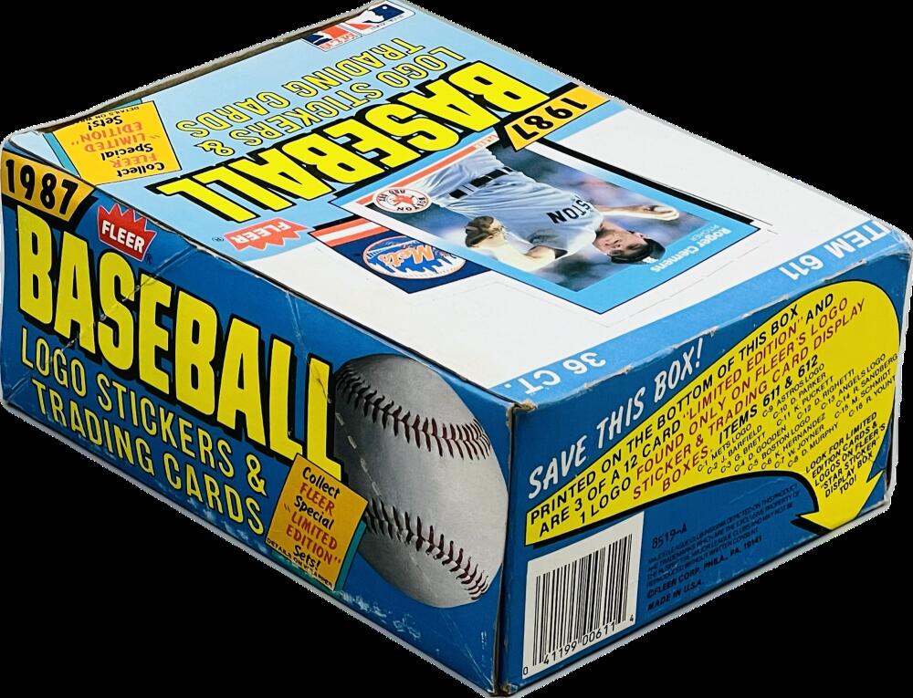 1987 Fleer Baseball Wax Box Image 2