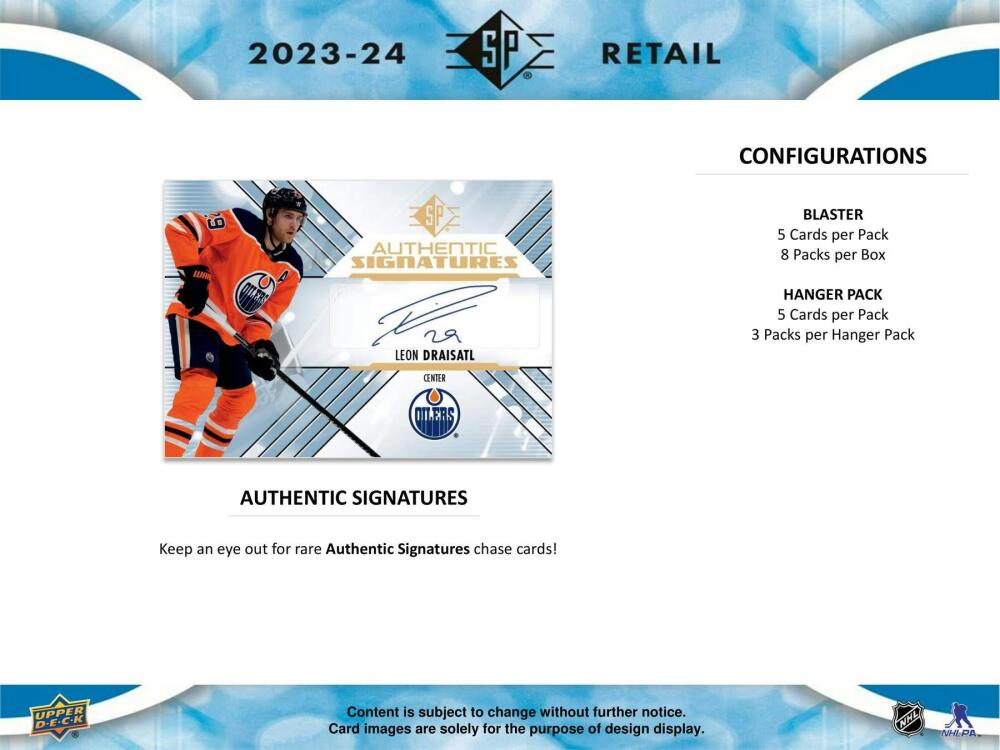 2023-24 Upper Deck SP Hockey 8-Pack Blaster Box Image 3