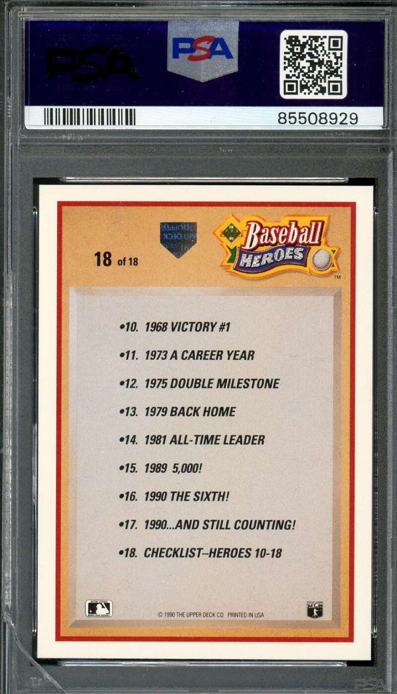 Nolan Ryan Card 1991 Upper Deck Heroes #18 PSA 8 (cracked case) Image 2