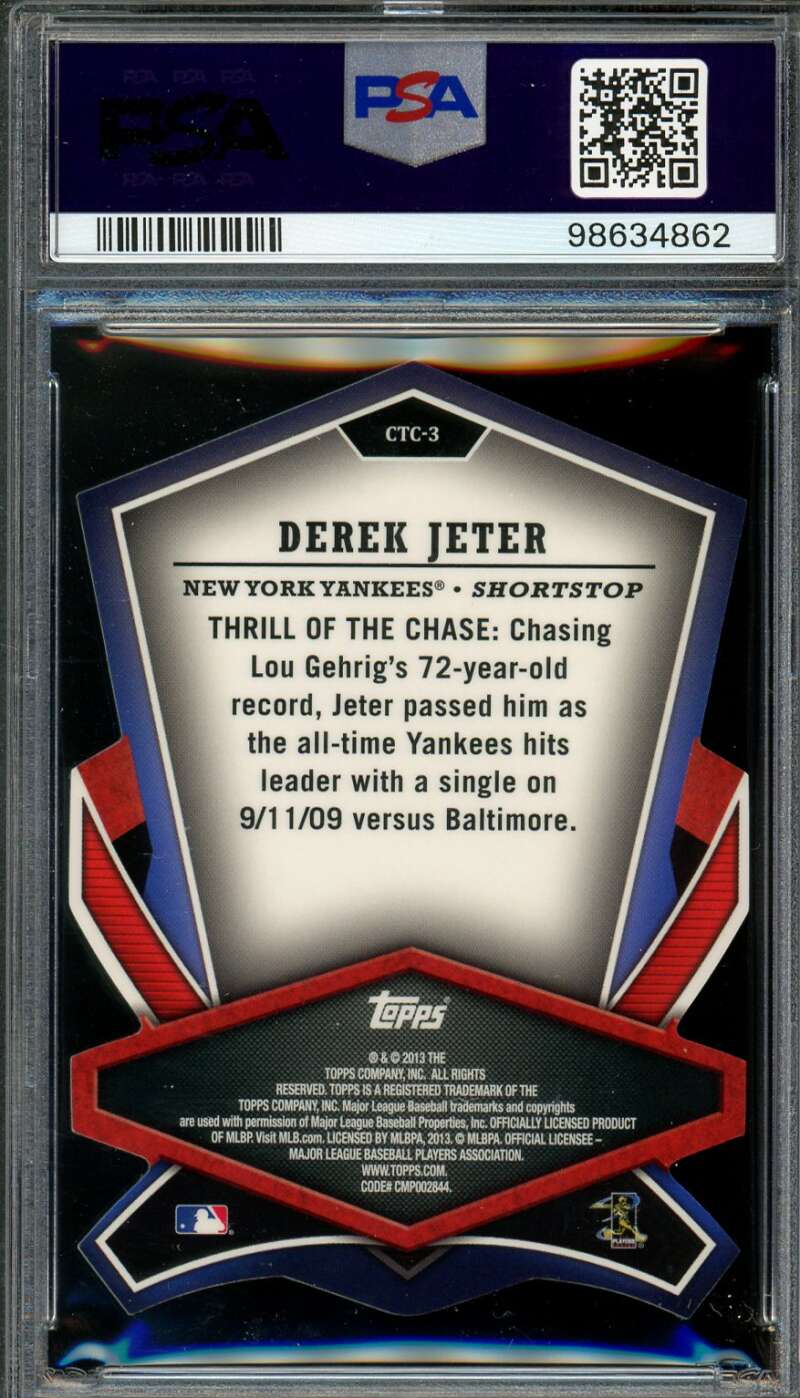 Derek Jeter Card 2013 Topps Cut To The Chase #CTC-3 PSA 10 Image 2