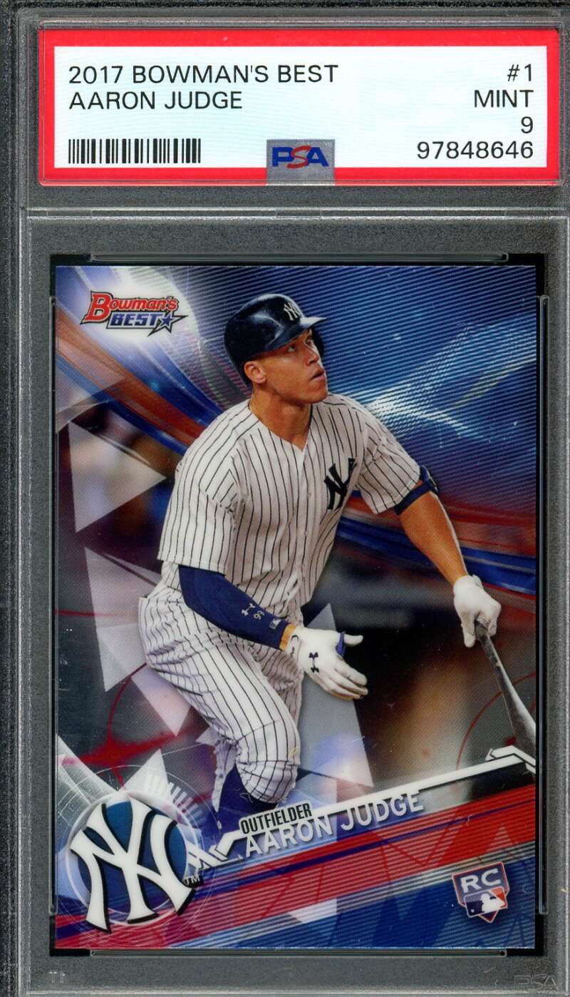 Aaron Judge Rookie Card 2017 Bowman's Best #1 PSA 1 Image 1