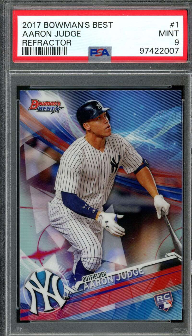 Aaron Judge Rookie Card 2017 Bowman's Best Refractor #1 PSA 1 Image 1