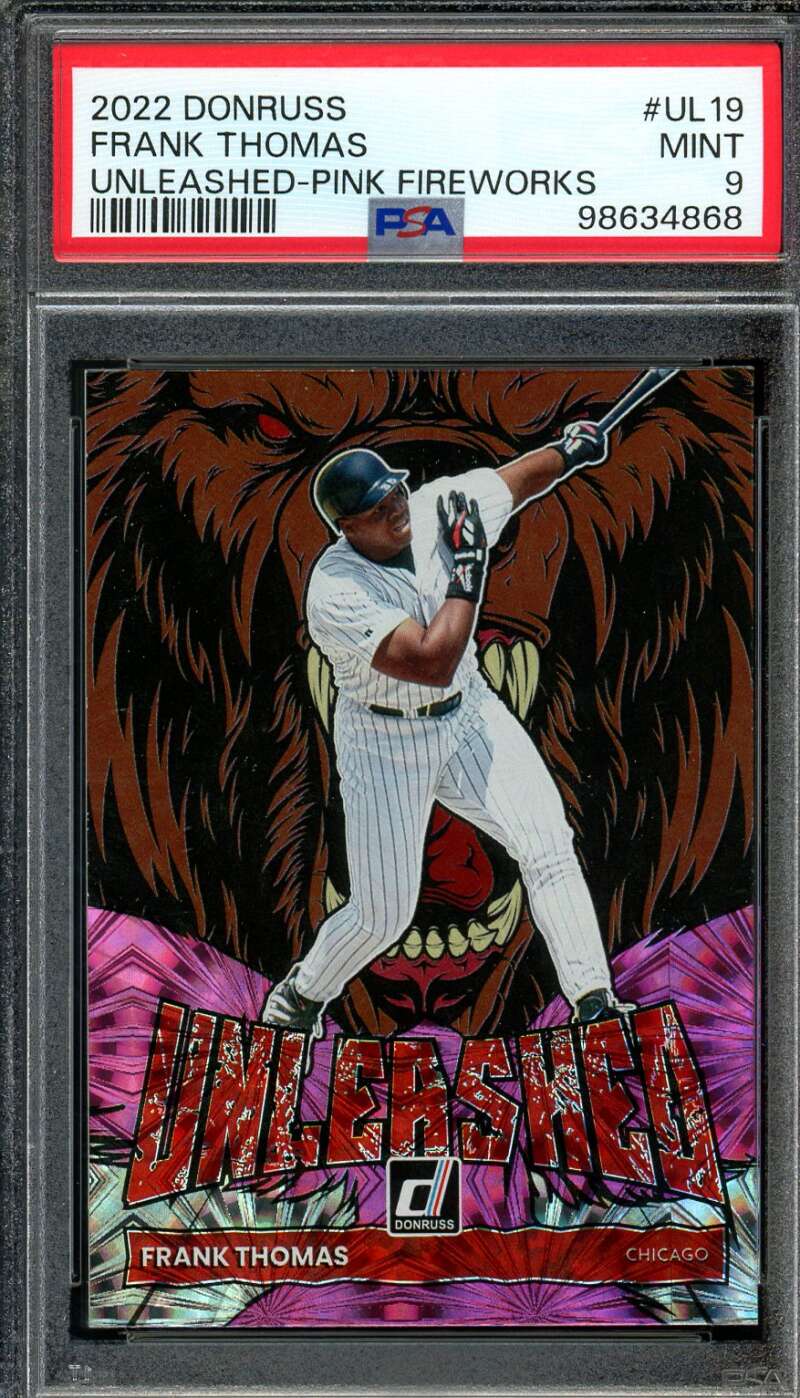 Frank Thomas Card 2022 Donruss Unleashed Pink Fireworks (pop 1) #UL19 PSA 9 Image 1