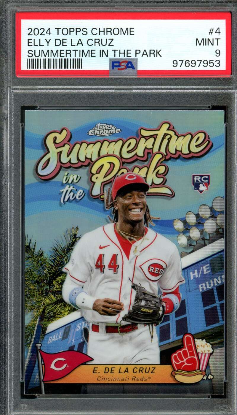 Elly De La Cruz Rookie Card 2024 Topps Chrome Summertime In The Park #4 PSA 9 Image 1