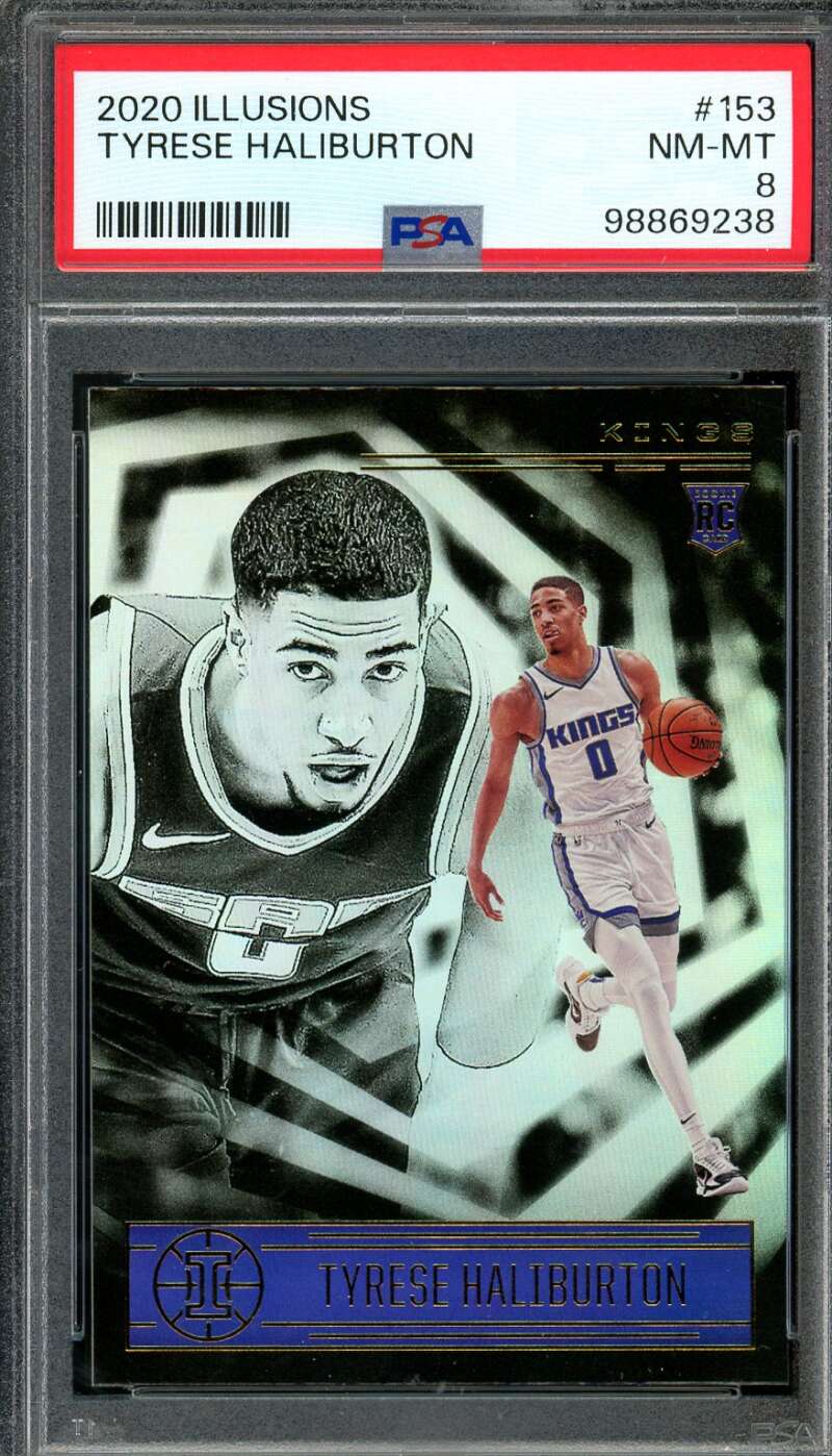 Tyrese Haliburton Rookie Card 2020-21 Illusions #153 PSA 8 Image 1