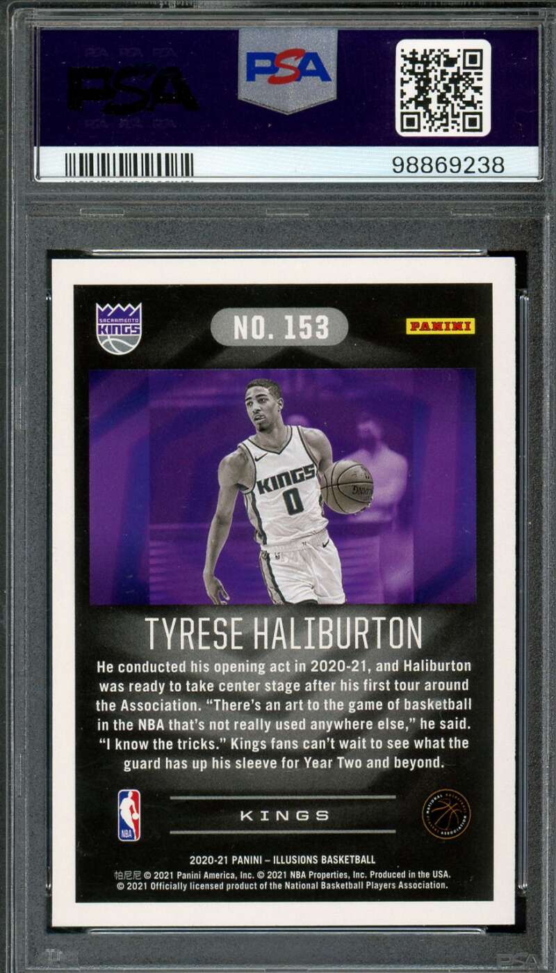 Tyrese Haliburton Rookie Card 2020-21 Illusions #153 PSA 8 Image 2