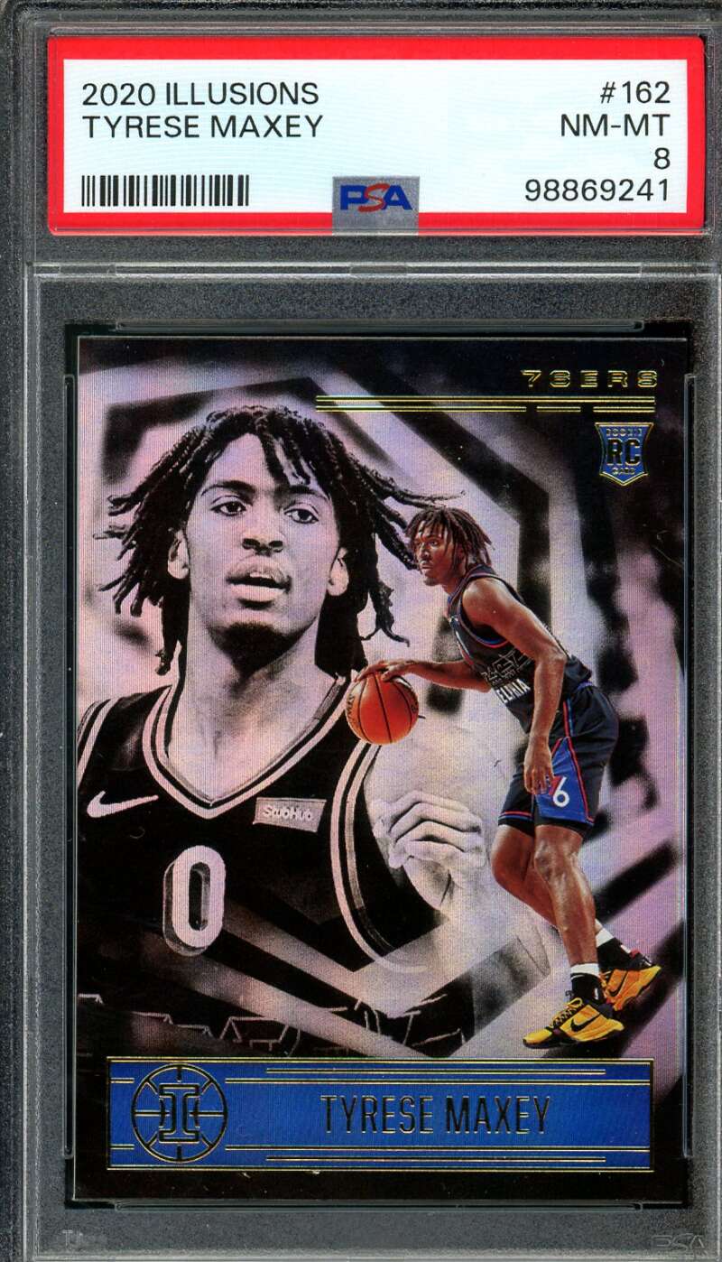 Tyrese Maxey Rookie Card 2020-21 Illusions #162 PSA 8 Image 1