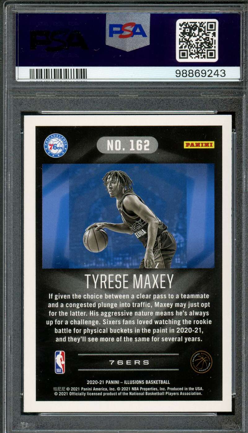 Tyrese Maxey Rookie Card 2020-21 Illusions #162 PSA 9 Image 2