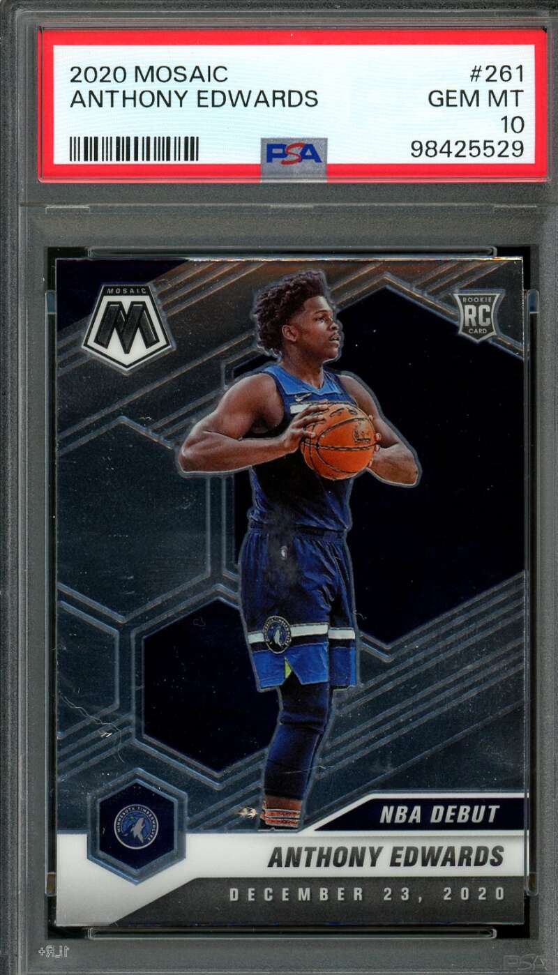 Anthony Edwards Rookie Card 2020-21 Mosaic #261 PSA 10 Image 1