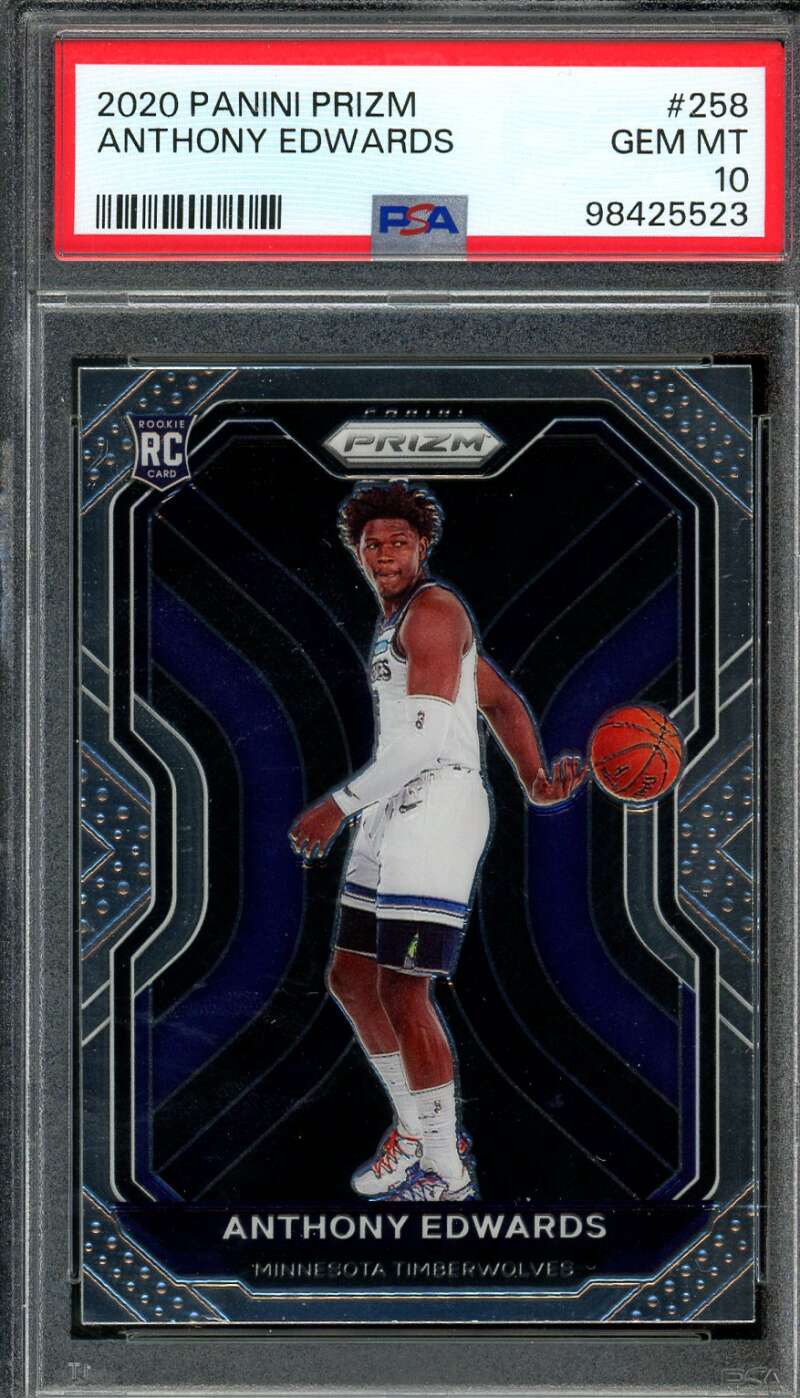 Anthony Edwards Rookie Card 2020-21 Panini Prizm #258 PSA 10 Image 1