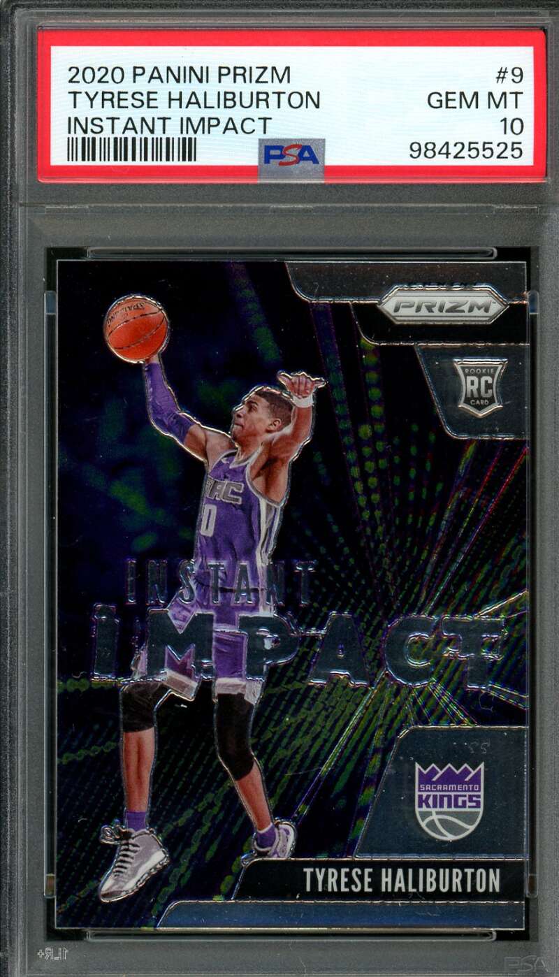 Tyrese Haliburton Rookie Card 2020-21 Panini Prizm Instant Impact #9 PSA 10 Image 1