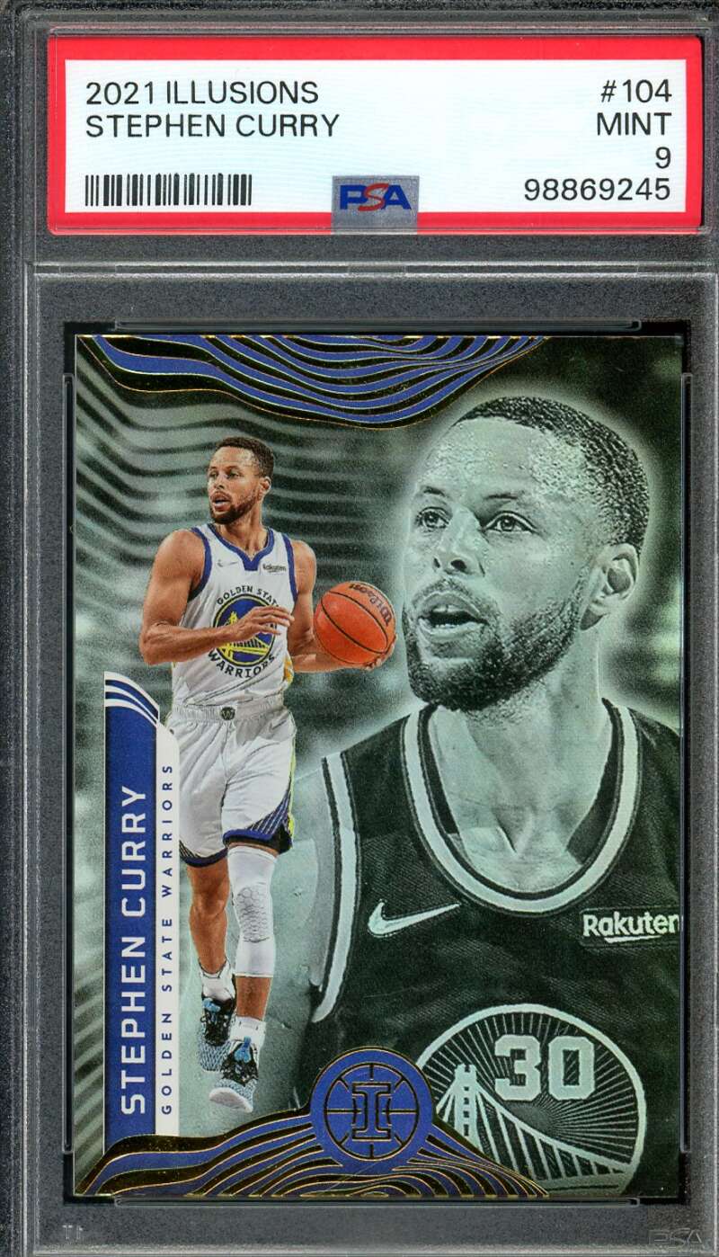 Stephen Curry Card 2021-22 Illusions #104 PSA 9 Image 1