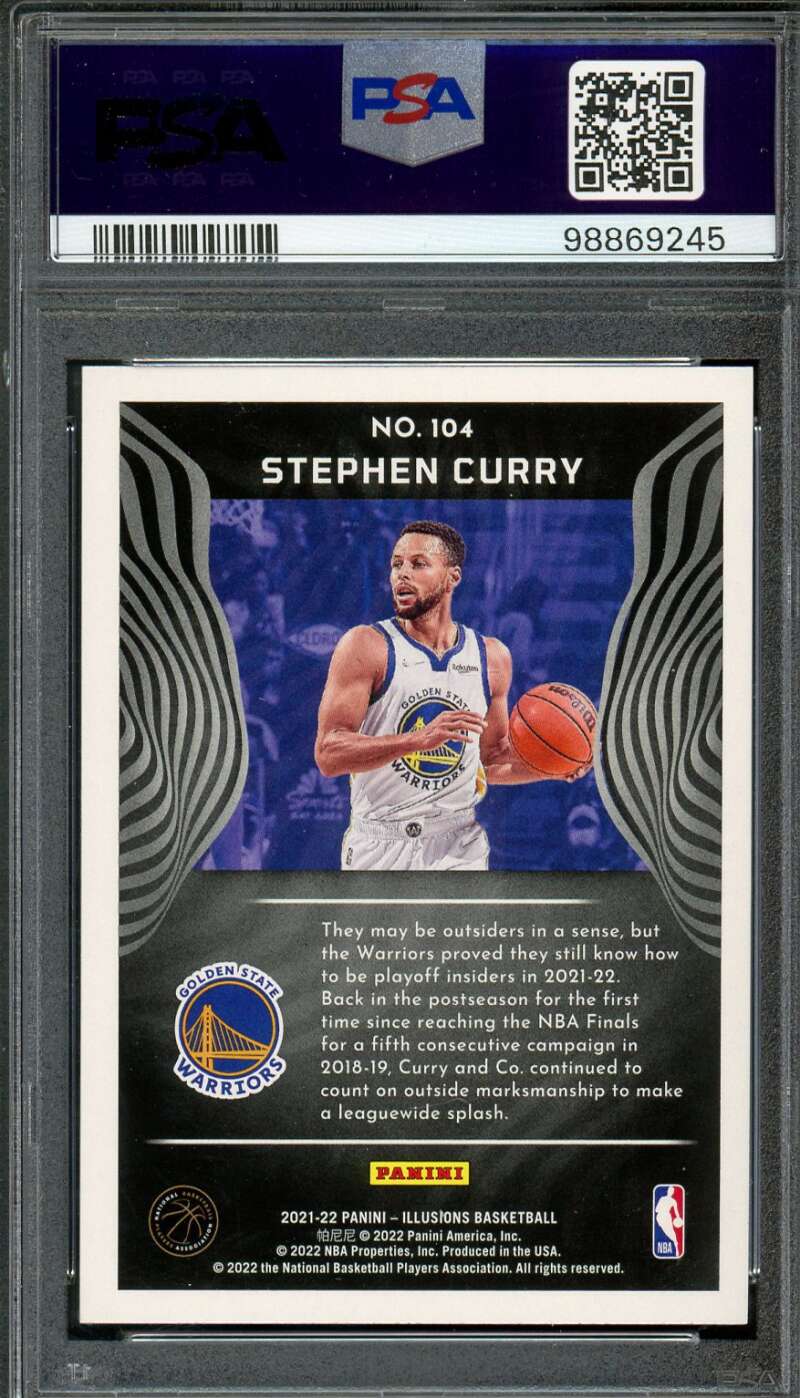 Stephen Curry Card 2021-22 Illusions #104 PSA 9 Image 2