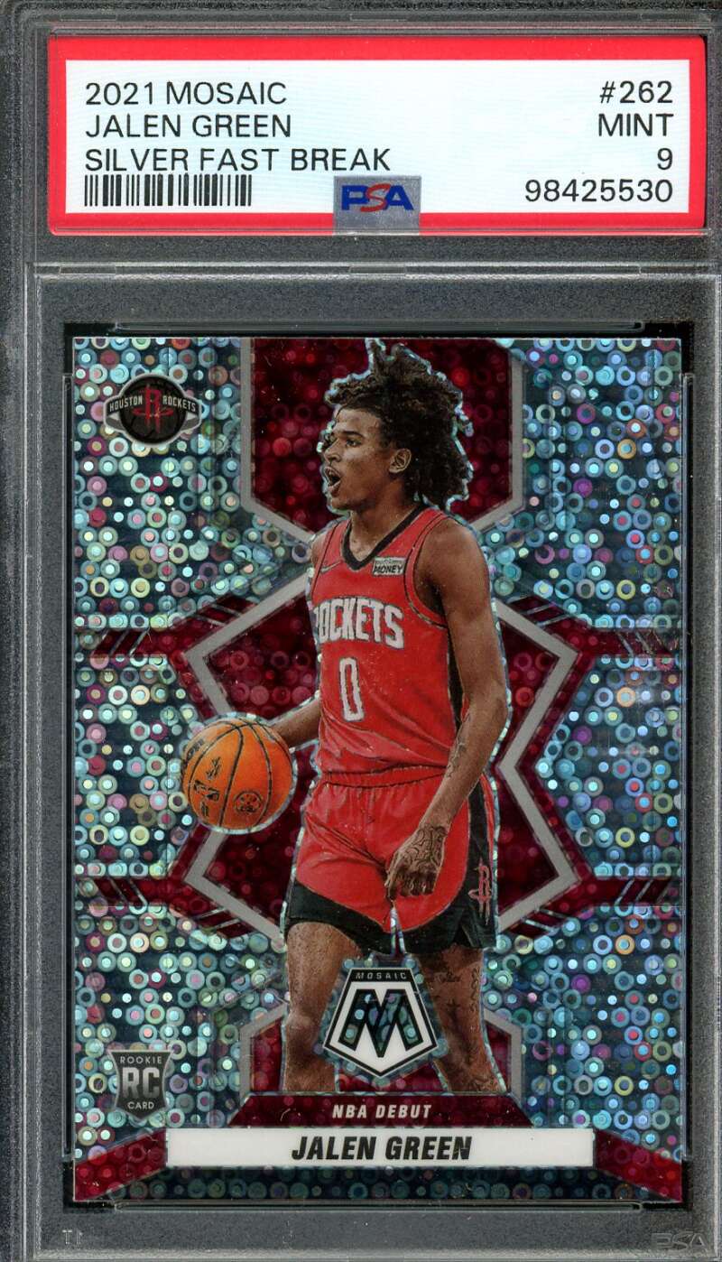 Jalen Green Rookie Card 2021-22 Mosaic Silver Fast Break #262 PSA 9 Image 1