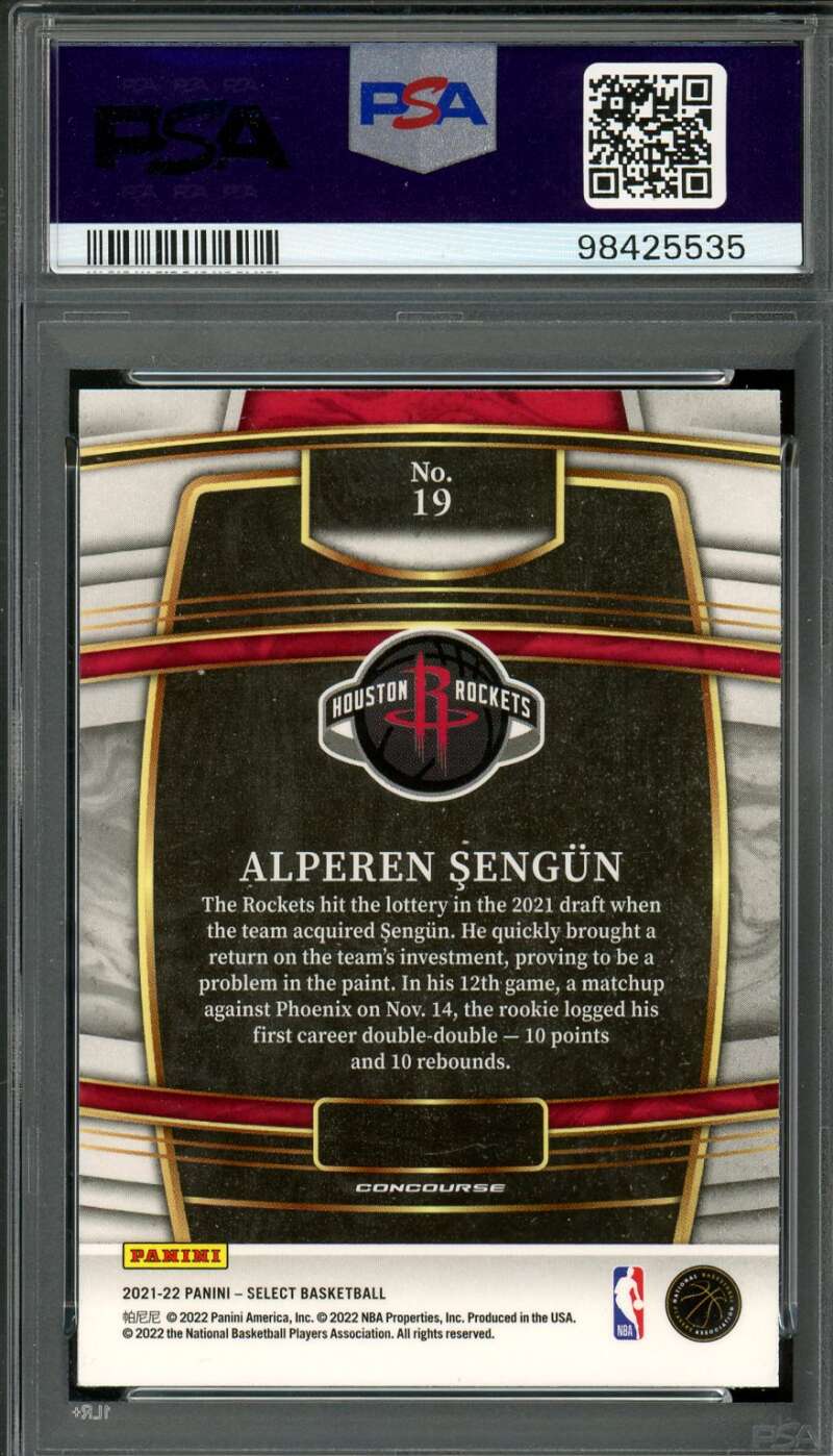 Alperen Sengun Rookie Card 2021-22 Select Blue #19 PSA 9 Image 2