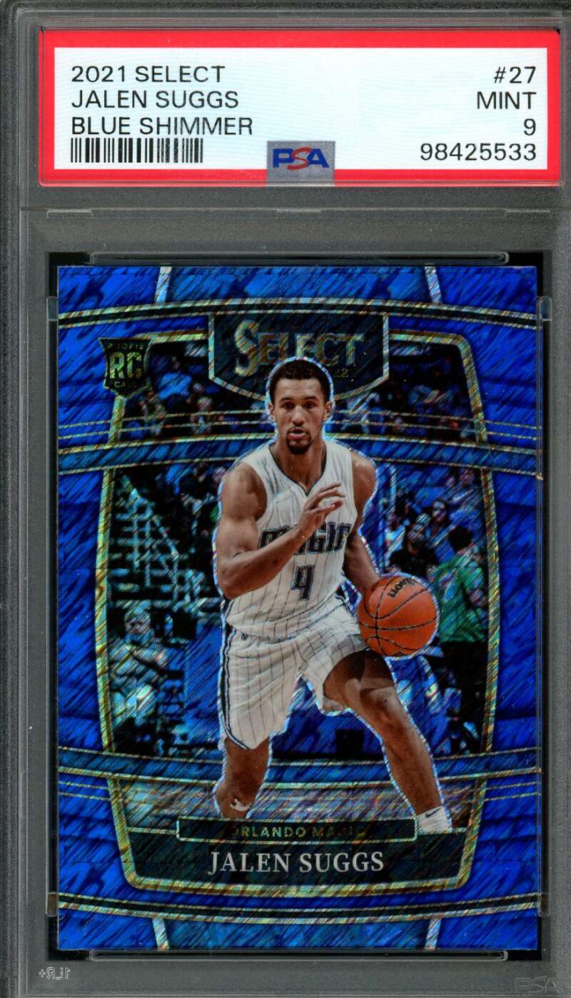 Jalen Suggs Rookie Card 2021-22 Select Blue Shimmer #27 PSA 9 Image 1