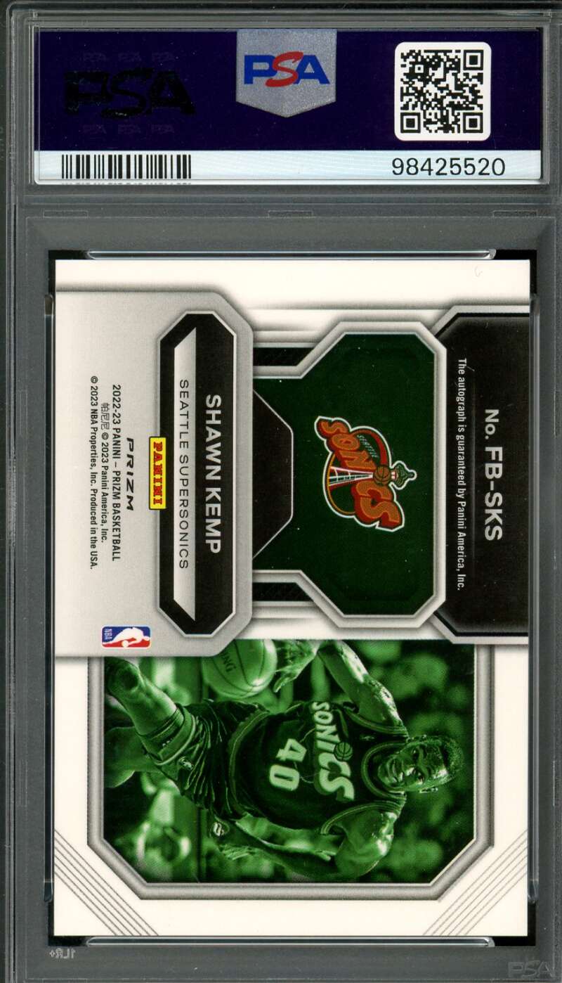 Shawn Kemp Card 2022-23 Prizm Fast Breat Autographs (pop 4) #FBSKS PSA 10 Image 2