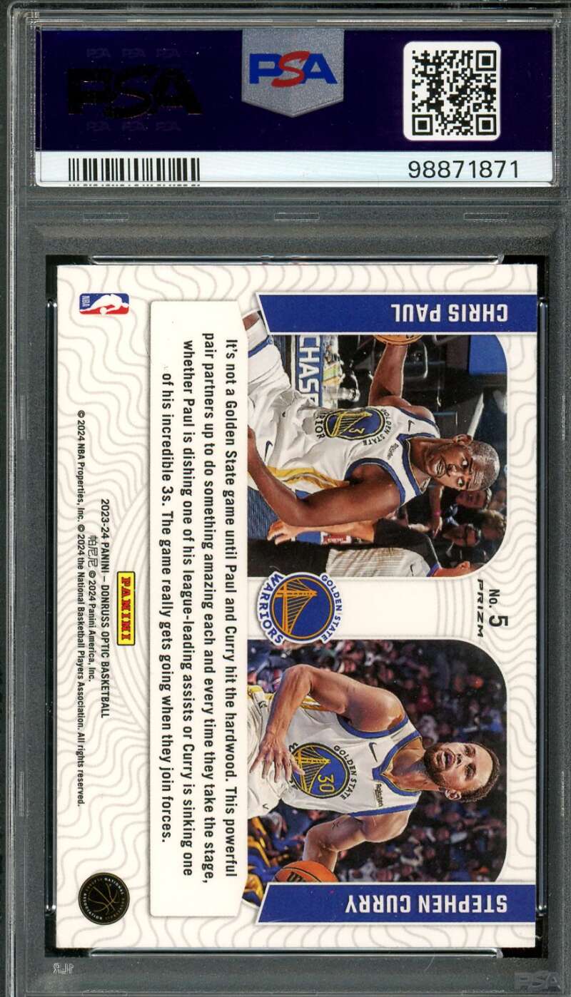 Chris Paul / Stephen Card 2023-24 Donruss Optic Optical Illusions Holo #5 PSA 9 Image 2