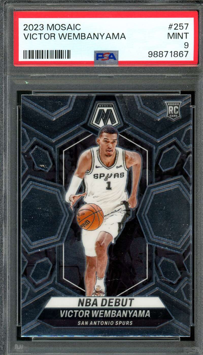 Victor Wembanyama Rookie Card 2023-24 Mosaic #257 PSA 9 Image 1