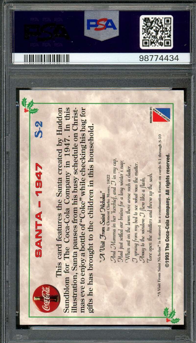 Santa Card 1993 Collect-A-Card #S-2 PSA 6 Image 2