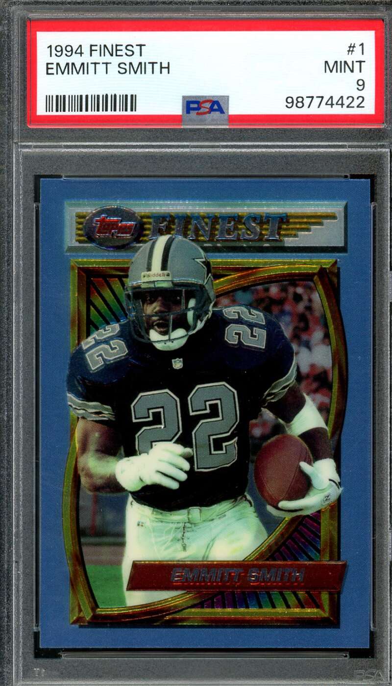 Emmitt Smith Card 1994 Finest #1 PSA 9 Image 1