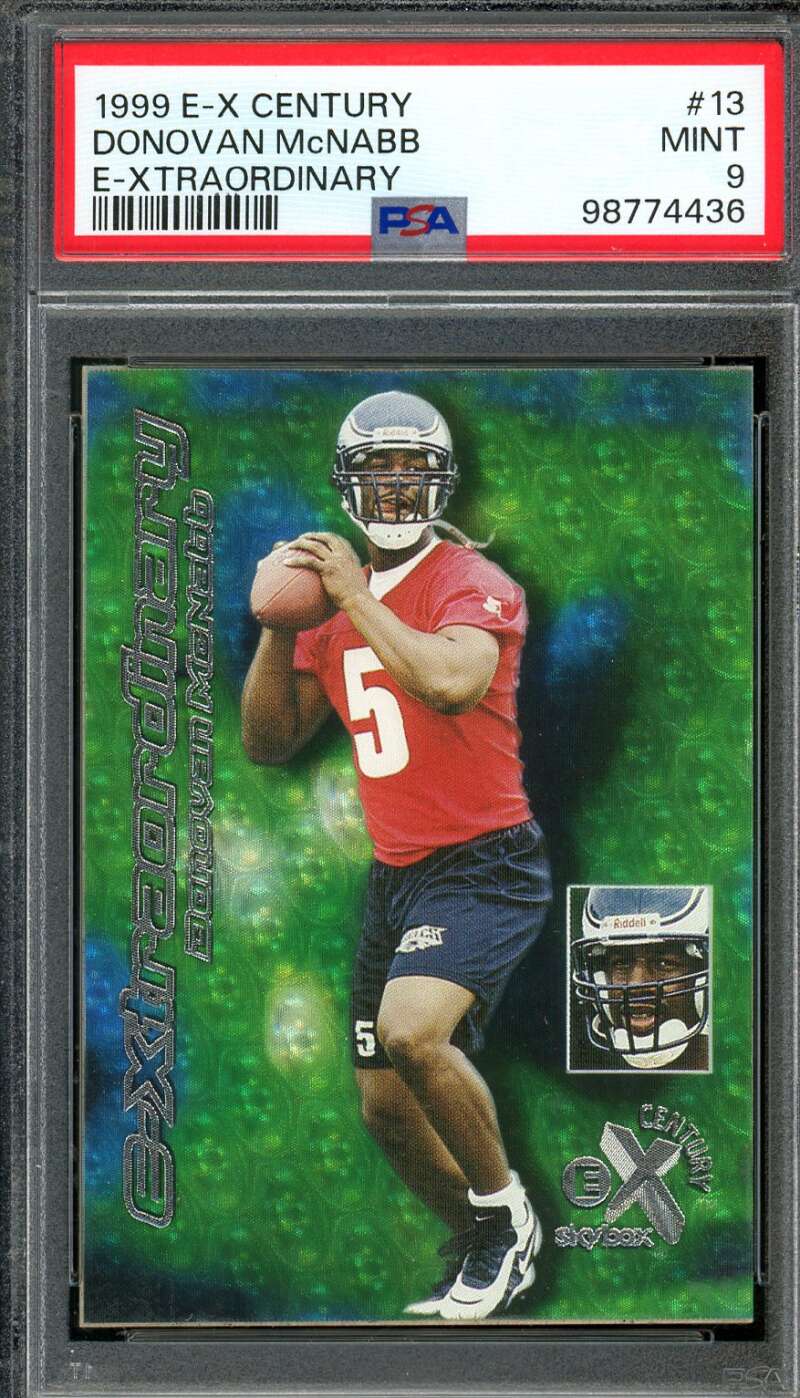 Donovan McNabb Rookie Card 1999 E-X Century E-xtraordinary #13 PSA 9 Image 1