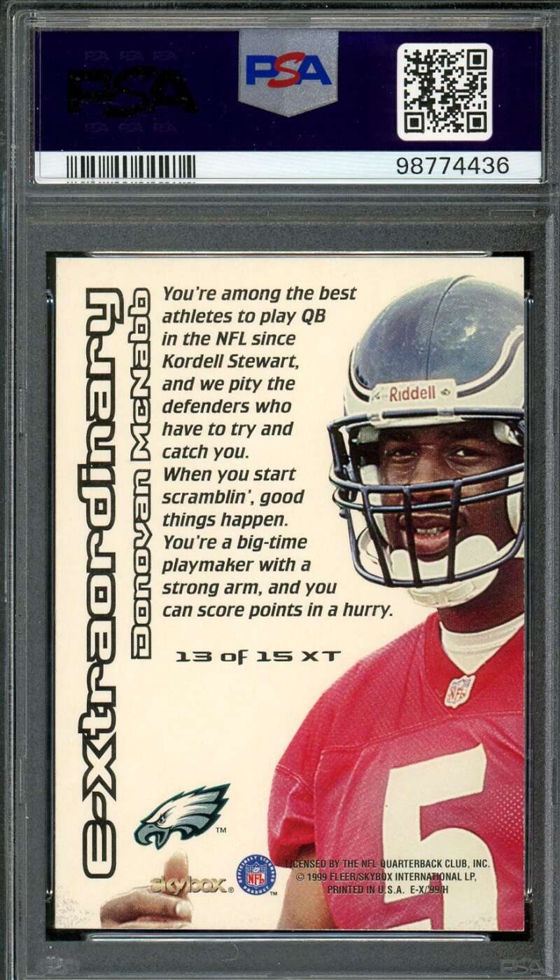 Donovan McNabb Rookie Card 1999 E-X Century E-xtraordinary #13 PSA 9 Image 2