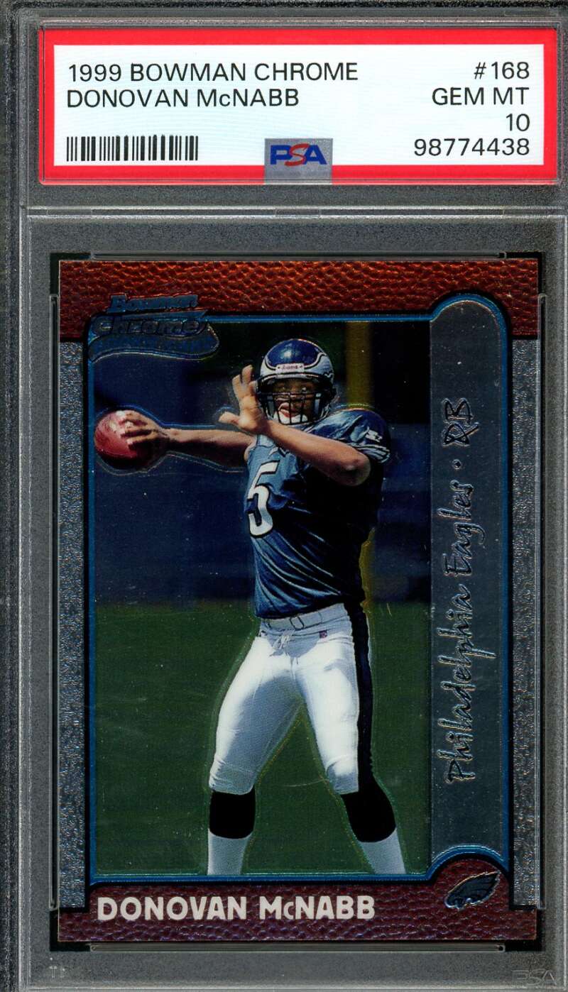 Donovan McNabb Rookie Card 1999 Bowman Chrome #168 PSA 10 Image 1