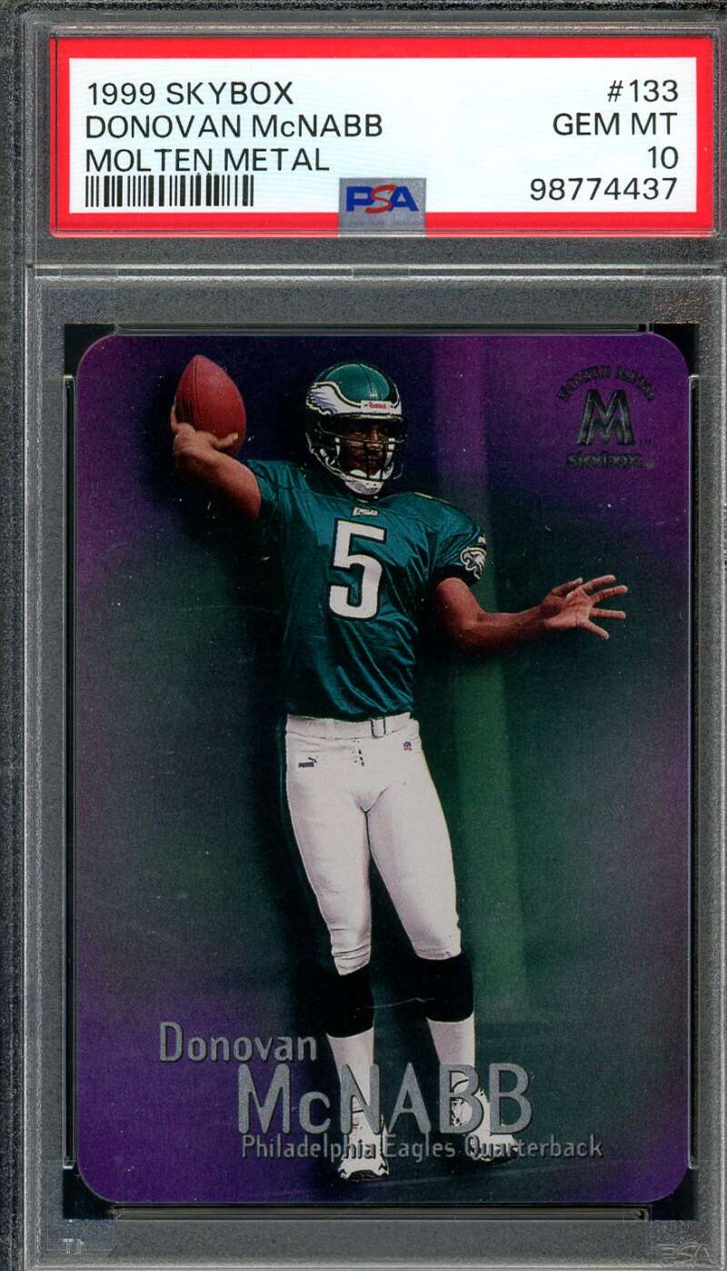 Donovan McNabb Rookie Card 1999 SkyBox Molten Metal #133 PSA 10 Image 1