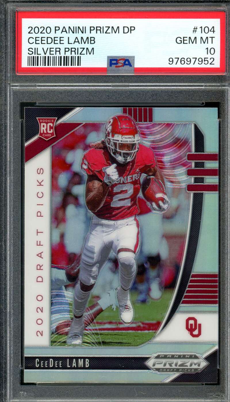 CeeDee Lamb Rookie Card 2020 Panini Prizm DP Silver Prizm #104 PSA 10 Image 1