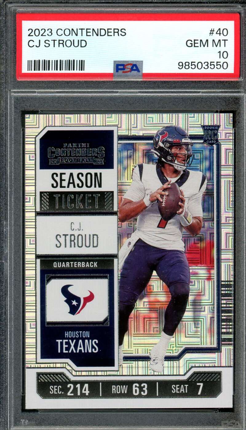 C.J. Stroud Rookie Card 2023 Contenders #40 PSA 10 Image 1