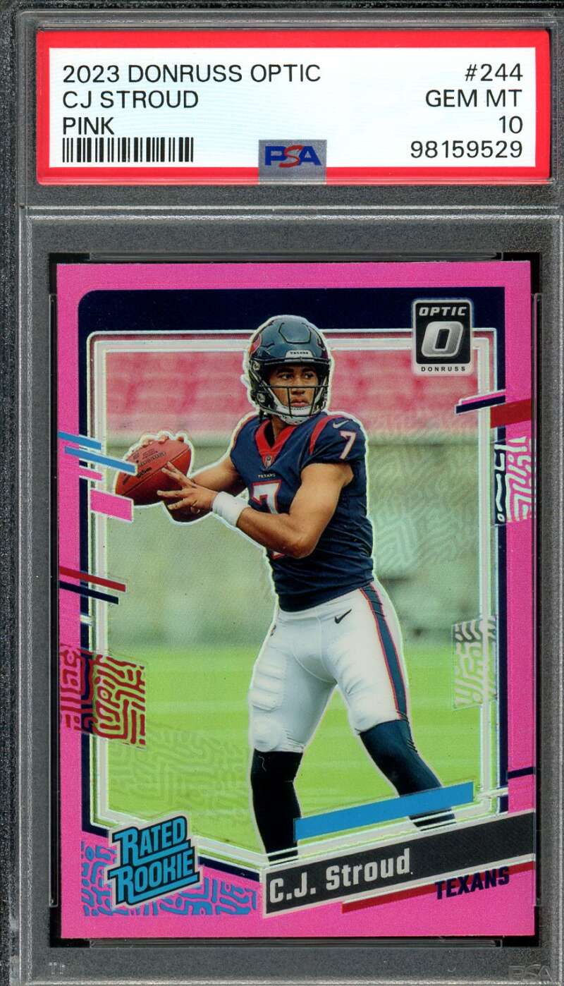 C.J. Stroud Rookie Card 2023 Donruss Optic #244 PSA 10 Image 1