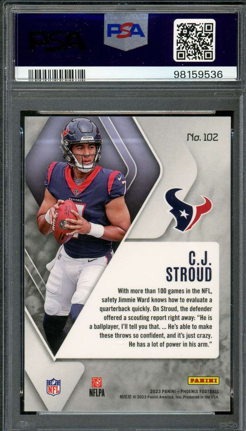 C.J. Stroud Rookie Card 2023 Phoenix #102 PSA 10 Image 2