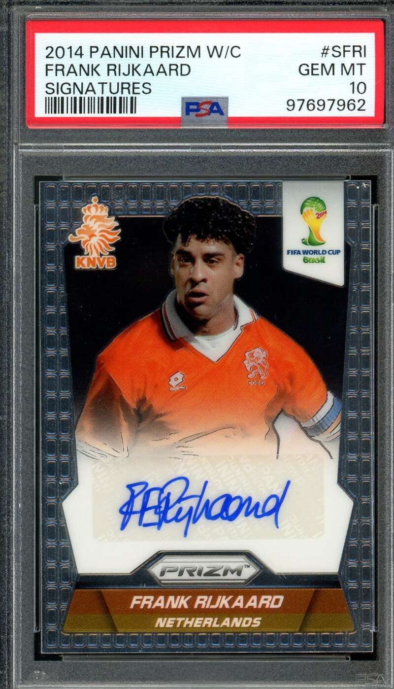 Frank Rijkaard Card 2014 Panini Prizm W/C Signatures #Sfri PSA 10 Image 1