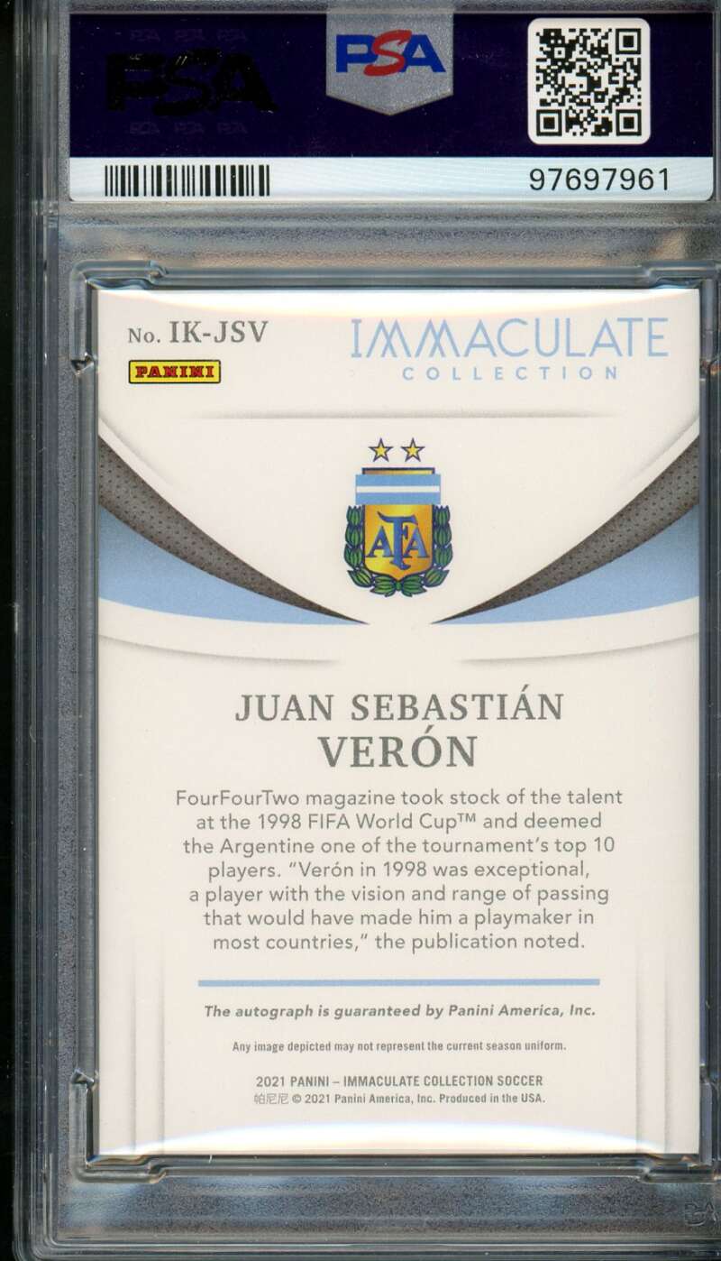 Juan Sebastian Veron 2021 Immaculate Ink-Bronze (36/49) (pop 1) #Ikjsv PSA 9 Image 2