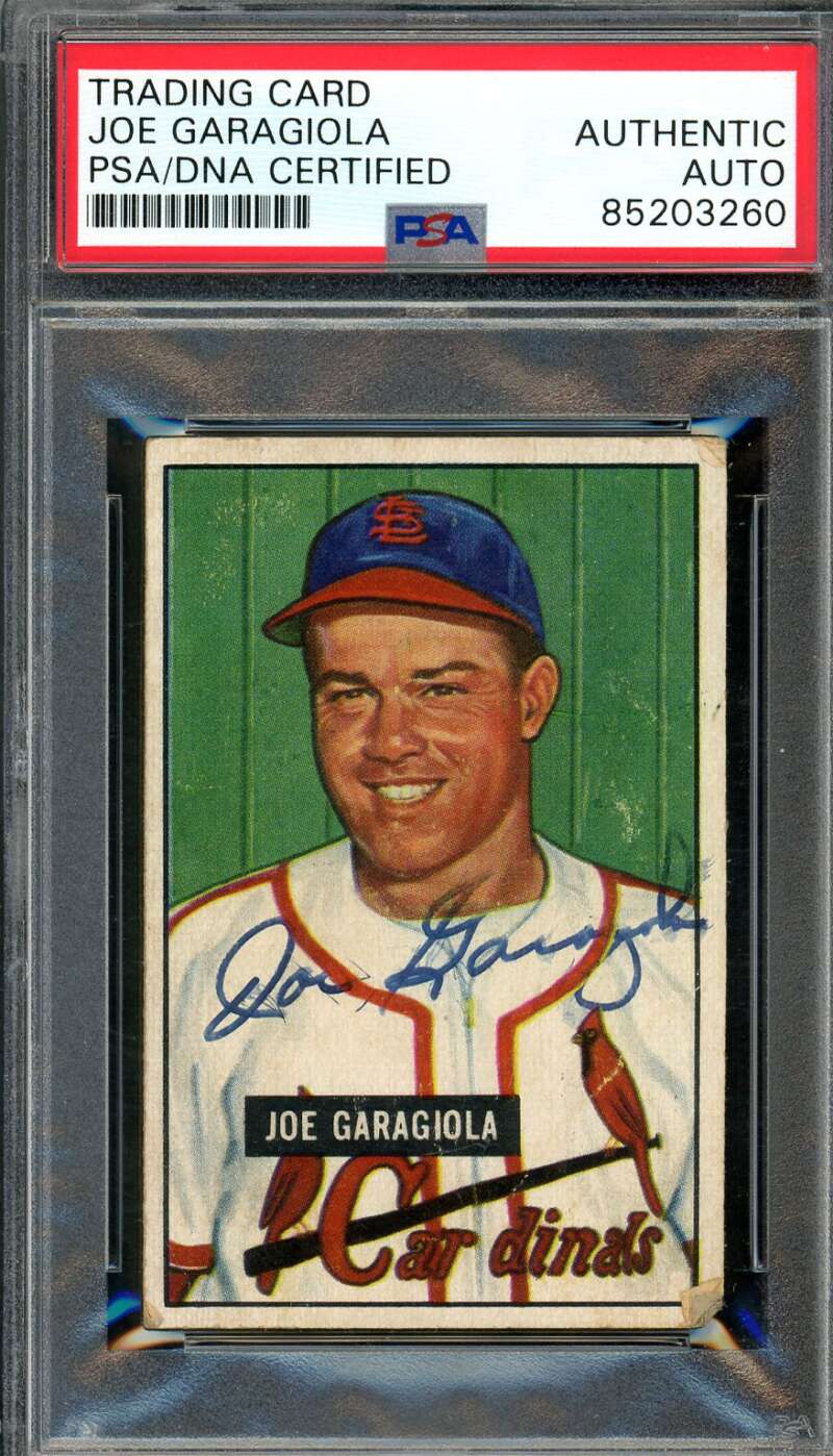 Joe Garagiola Card 1951 Bowman Authentic Auto #122 PSA/DNA Certified Image 1