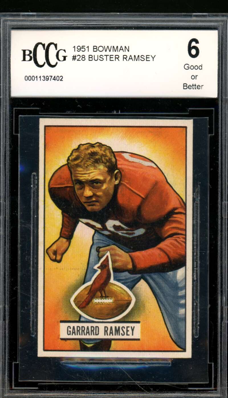 Buster Ramsey Card 1951 Bowman #28 BGS BCCG 6 Image 1